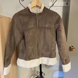 Faux Suede Sherpa Jacket Size XS-S